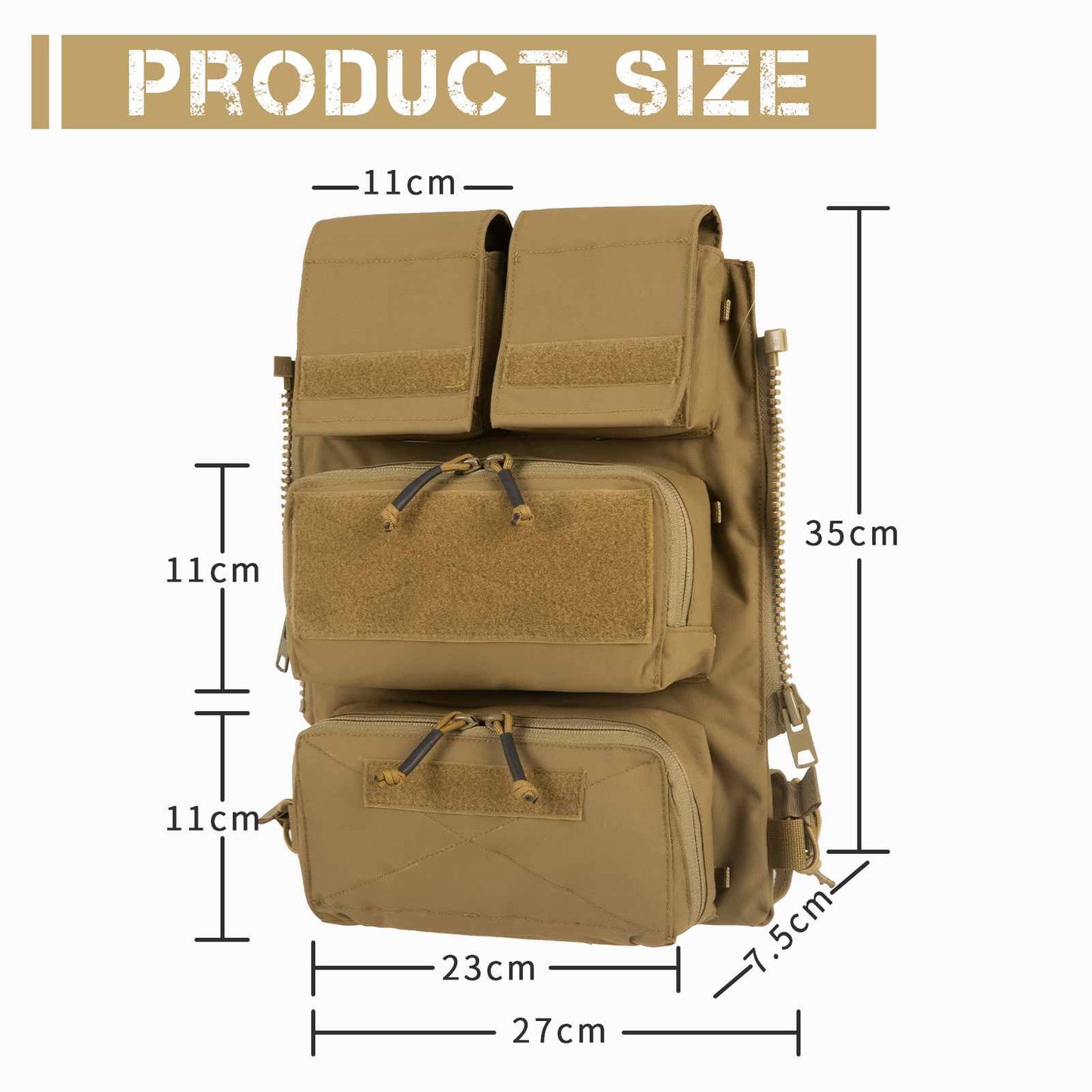 Votagoo Tactical Pouch Bag Zip on Panel Mag Pouch Zip Pouch for AVS JPC2.0 CPC Vest