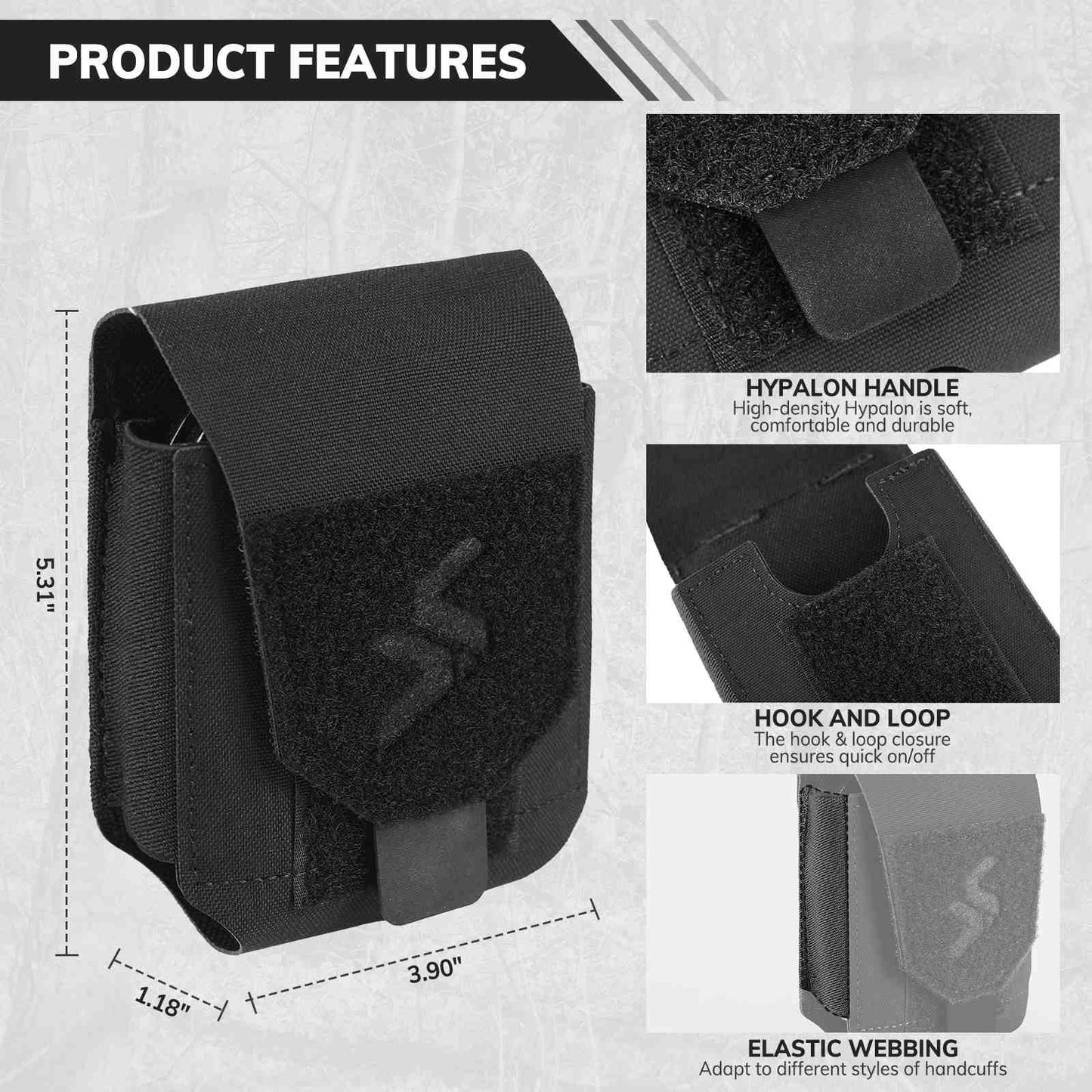 Votagoo Duty Handcuff Pouch – MOLLE Holster for Duty Belt