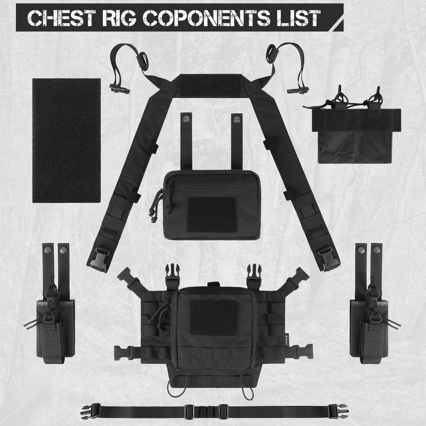 Votagoo Adjustable & Detachable Tactical Chest Rig