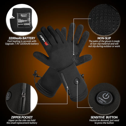 Heated Gloves, ANTARCTICA GEAR Winter Liners Heating Gloves Hand Warm Gloves