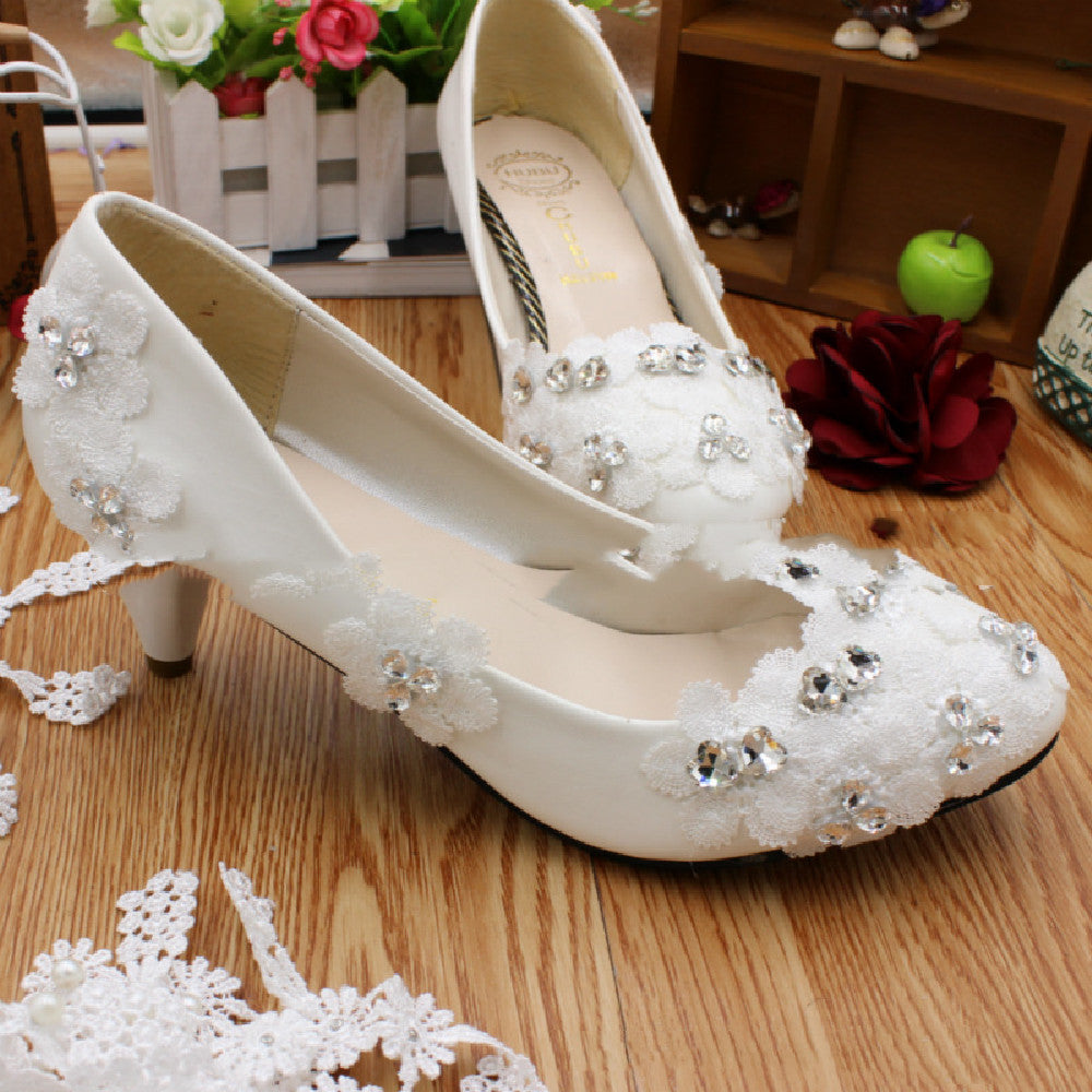 Wedding White Anklet High Heels - Convenient store