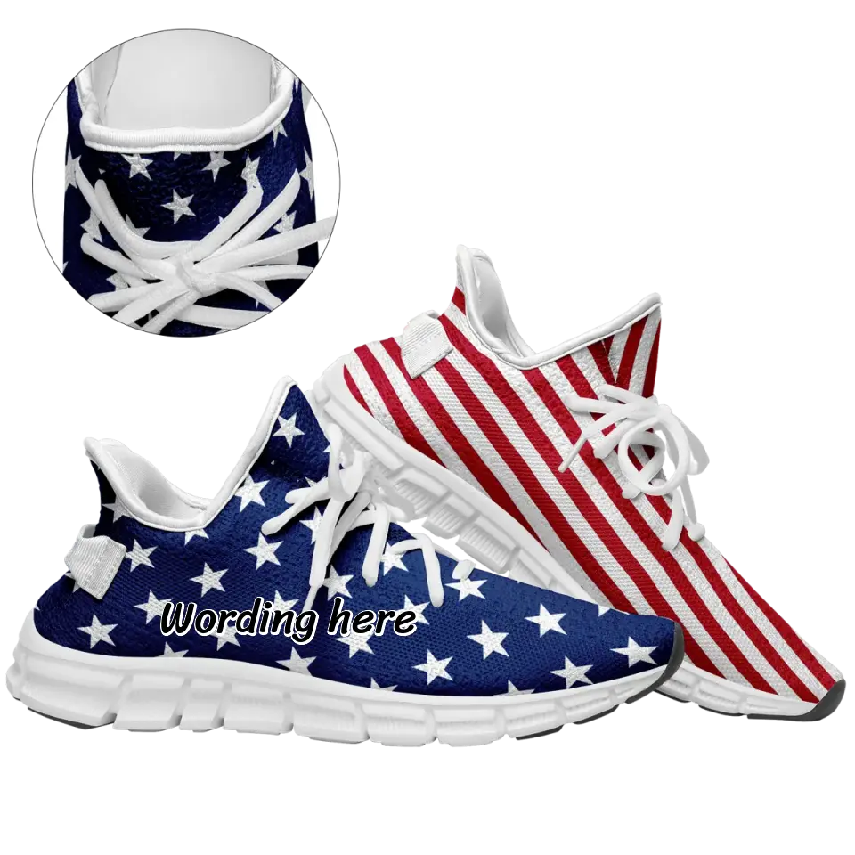 Personalized Cheerleading Sneaker for Independence Day July 4th