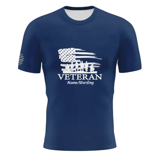 Personalized Men's Navy Blue Flag T-shirt