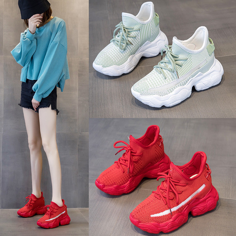 Flying knit sports high heels - Convenient store