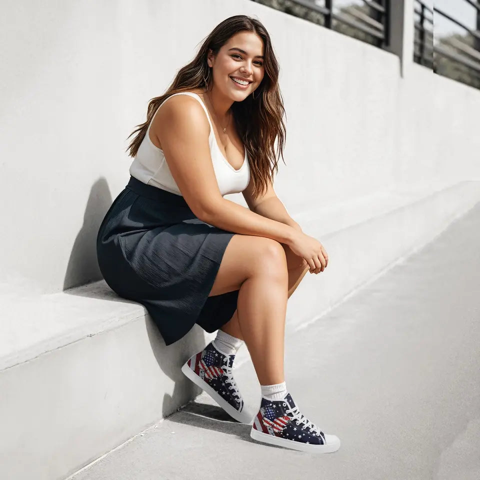 Custom Butterfly Patriotic Sneakers