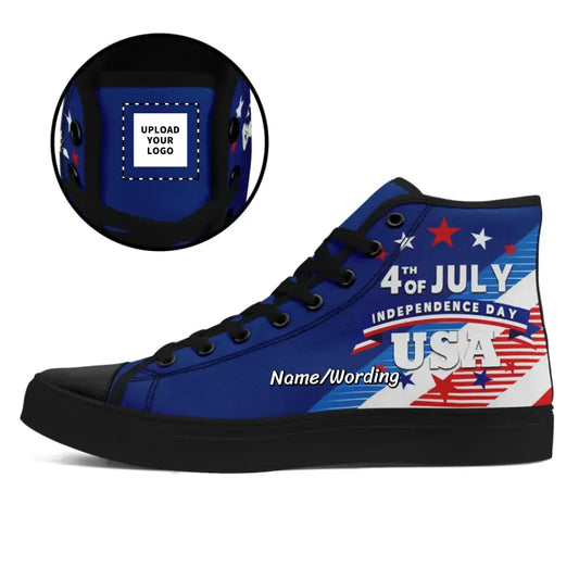 Custom High-Top Personalized Independence Day Sneakers