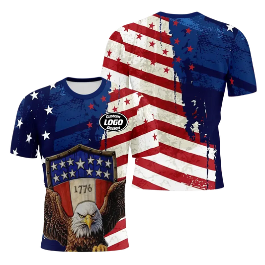 Personalized USA-Flag Pigeons & Stars Tee