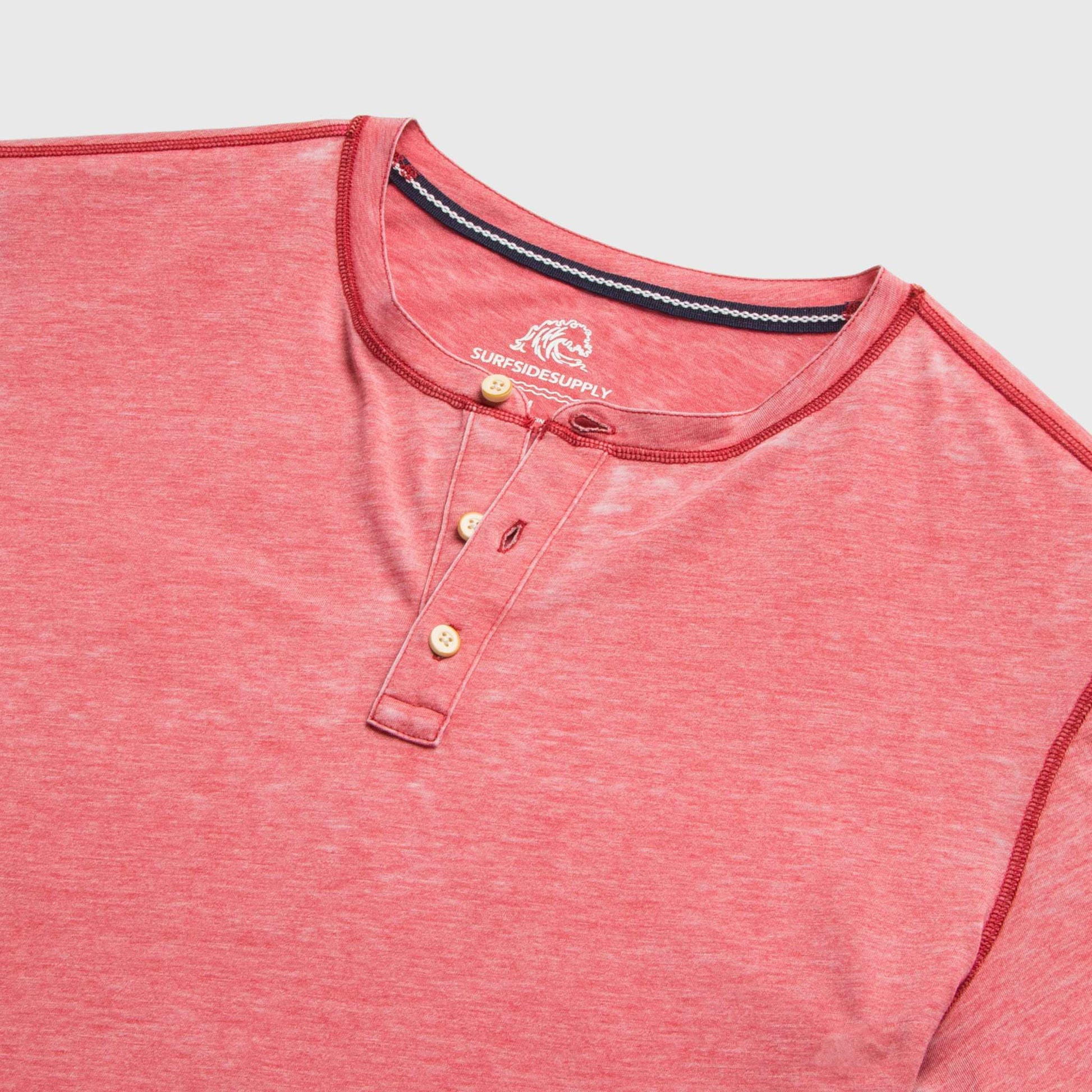 Sean Burnout Henley - Mineral Red - Convenient store