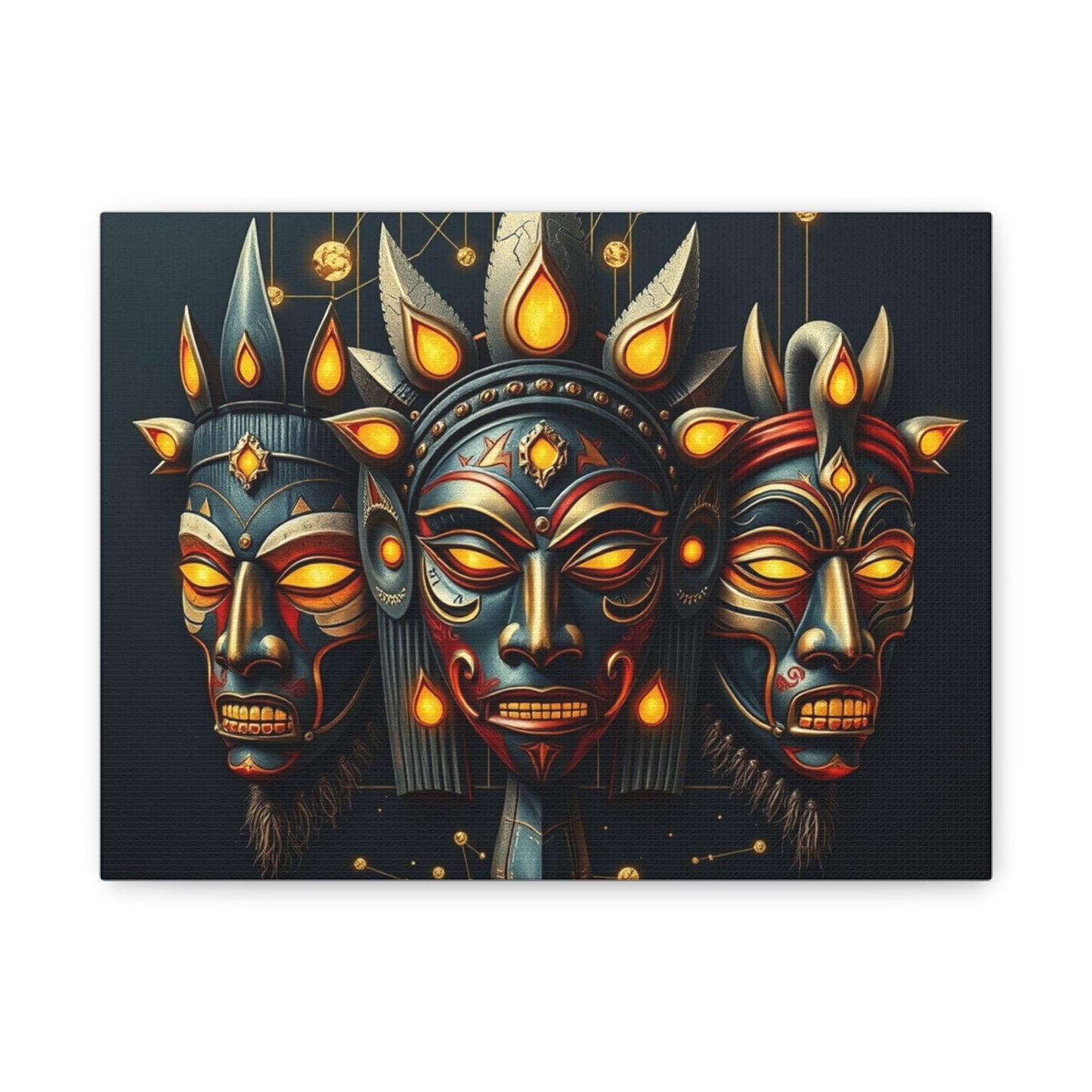 Vibrant Tribal Mask Wall Art Print