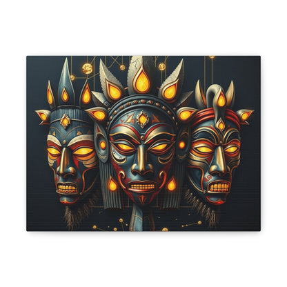 Vibrant Tribal Mask Wall Art Print