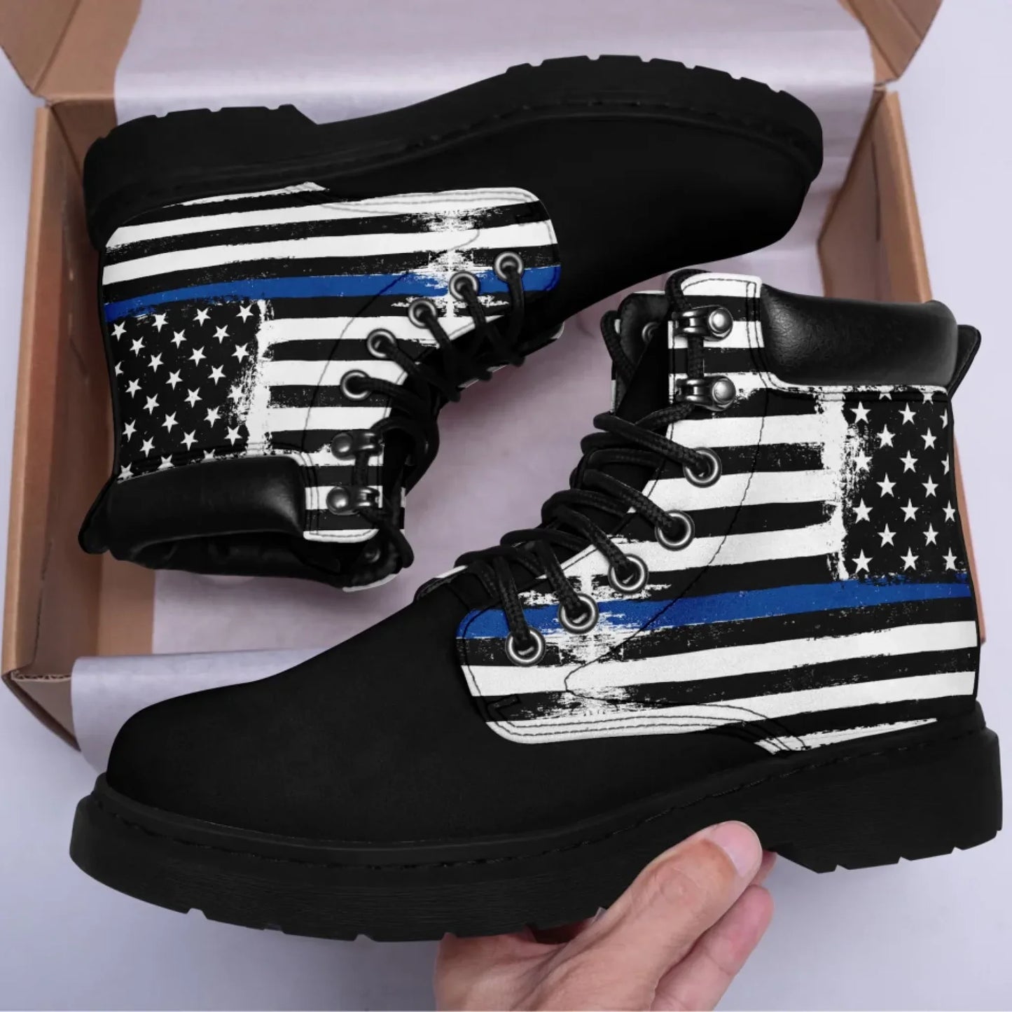 Personalized USA Flag Boots, Custom Patriotic Boots, Stylish and Comfortable Unisex Boots