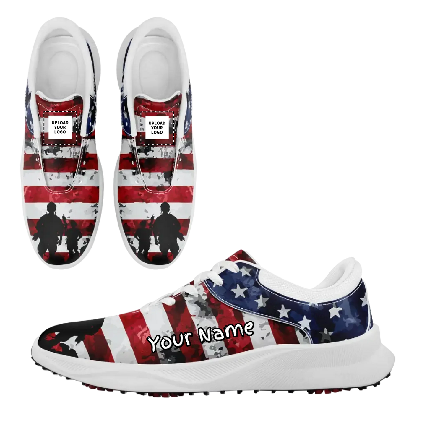 Personalized Custom Patriotic US Flag Sneakers