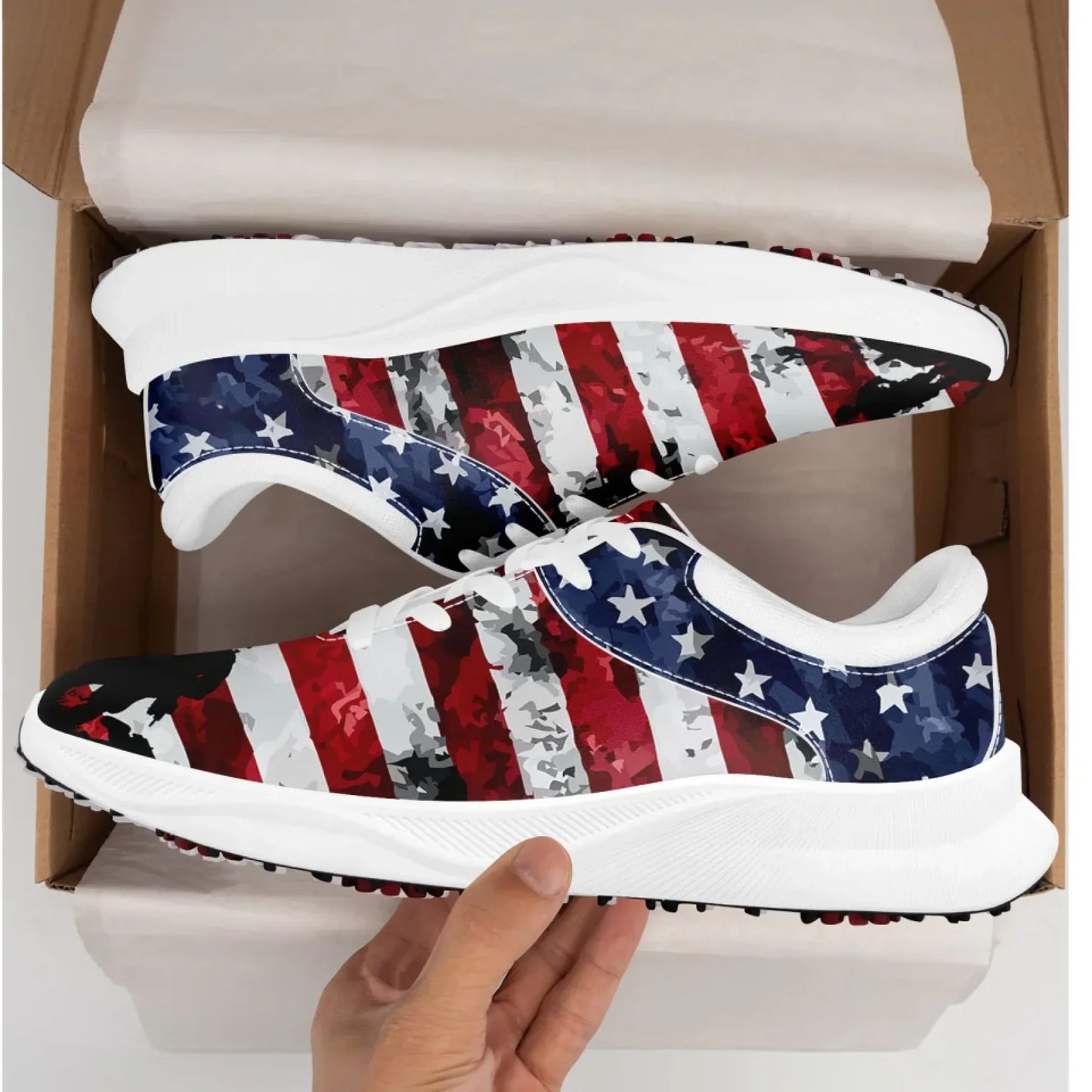 Personalized Custom Patriotic US Flag Sneakers