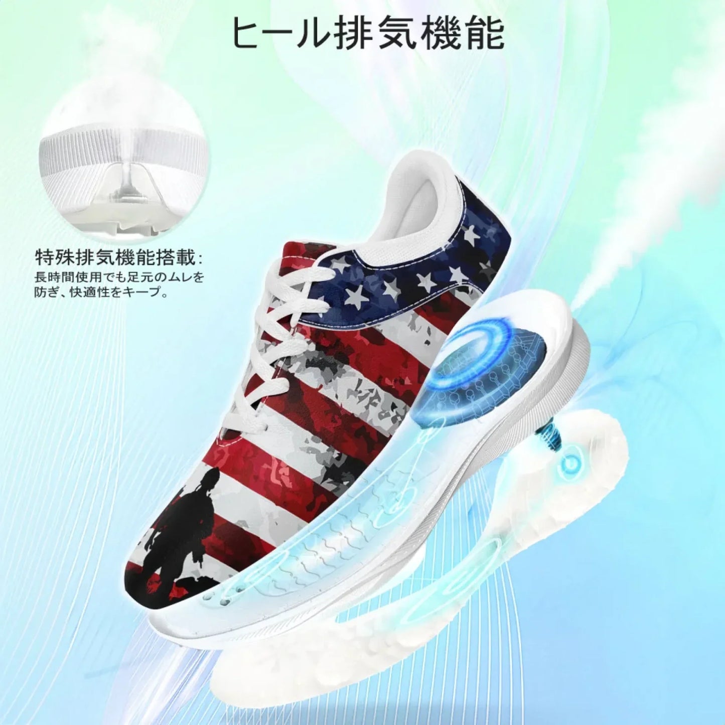 Personalized Custom Patriotic US Flag Sneakers