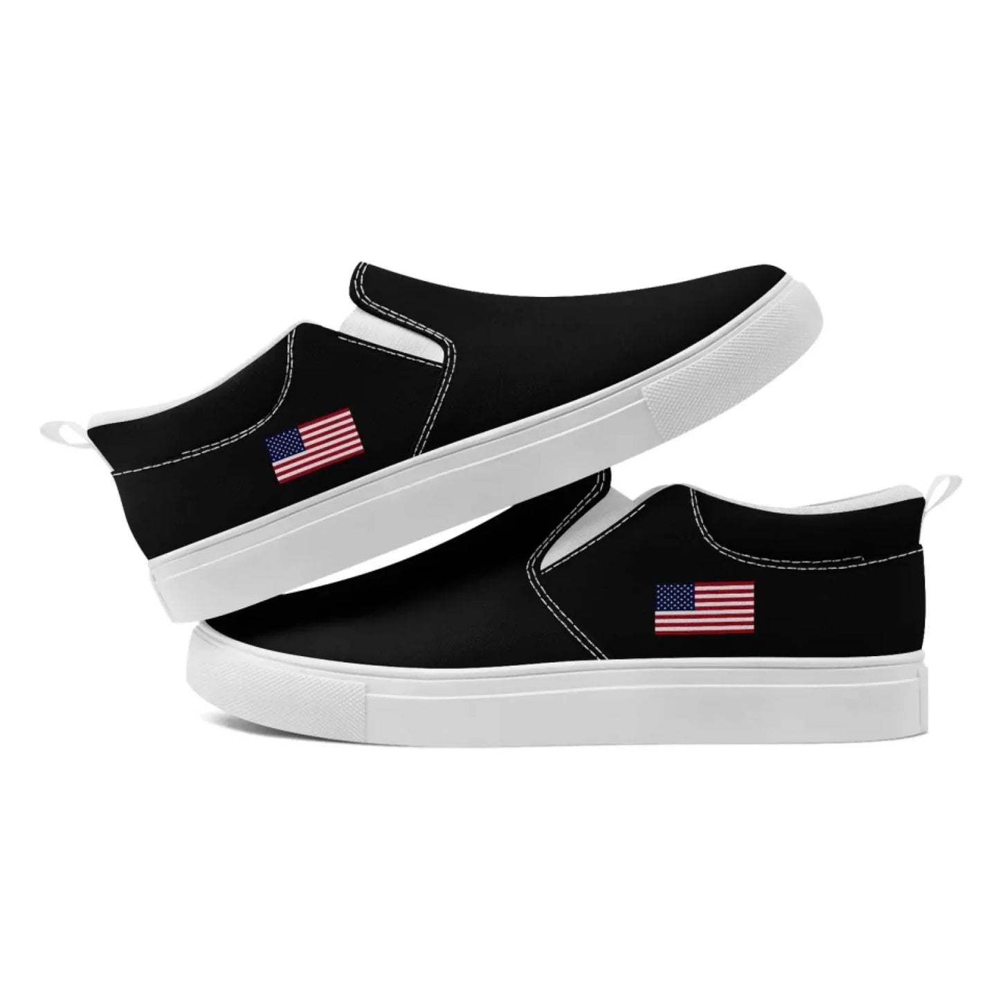 Personalized Patriotic Sneakers, Custom America Flag Shoes, Canvas Slip On Shoes