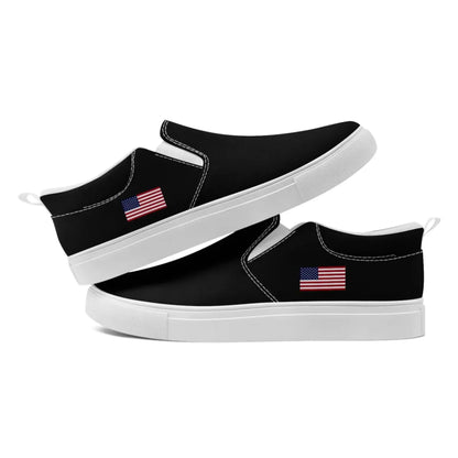 Personalized Patriotic Sneakers, Custom America Flag Shoes, Canvas Slip On Shoes