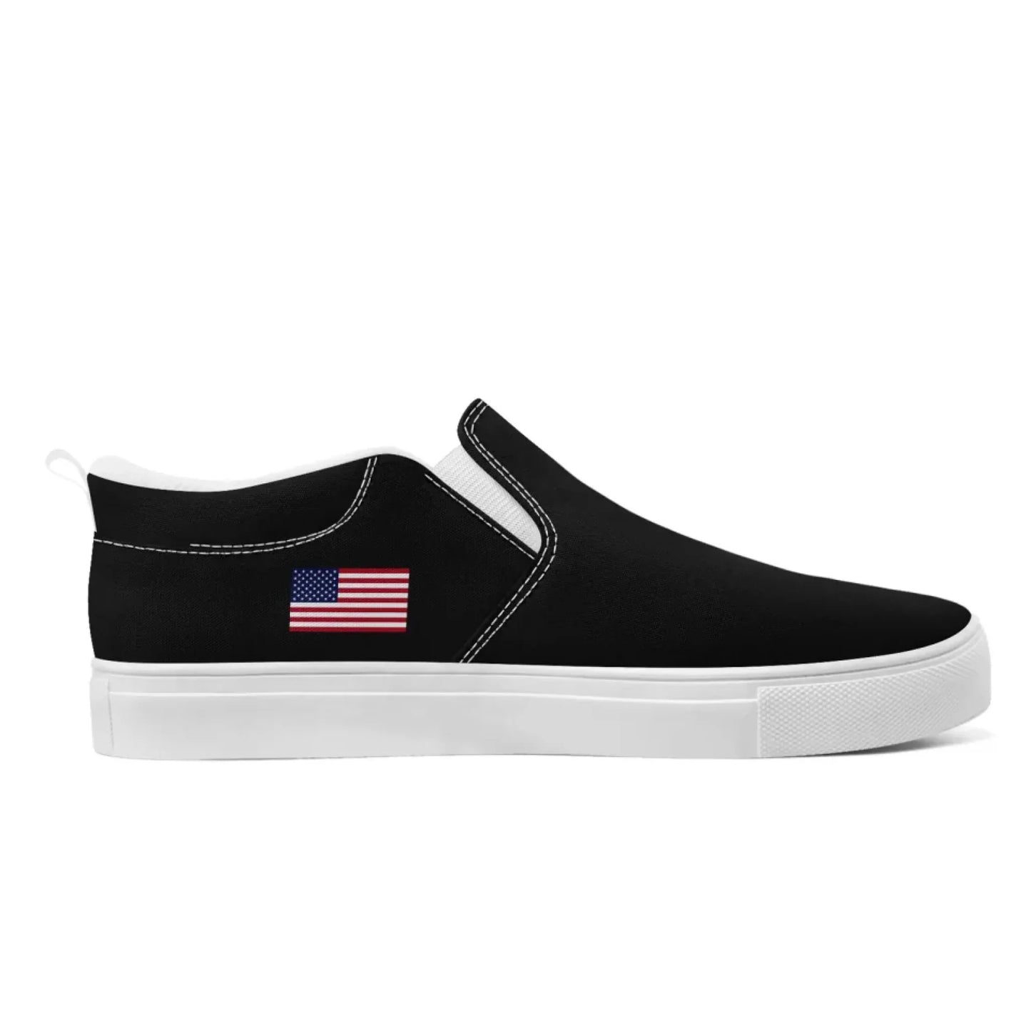 Personalized Patriotic Sneakers, Custom America Flag Shoes, Canvas Slip On Shoes