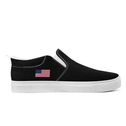 Personalized Patriotic Sneakers, Custom America Flag Shoes, Canvas Slip On Shoes