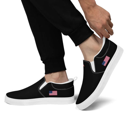 Personalized Patriotic Sneakers, Custom America Flag Shoes, Canvas Slip On Shoes