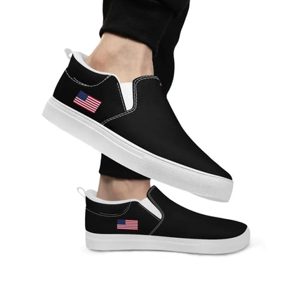 Personalized Patriotic Sneakers, Custom America Flag Shoes, Canvas Slip On Shoes