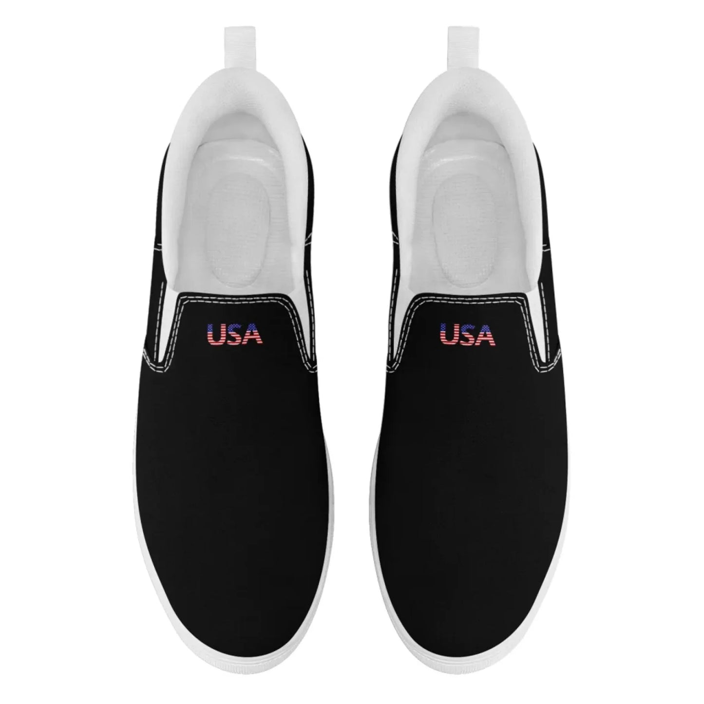 Personalized Patriotic Sneakers, Custom America Flag Shoes, Canvas Slip On Shoes