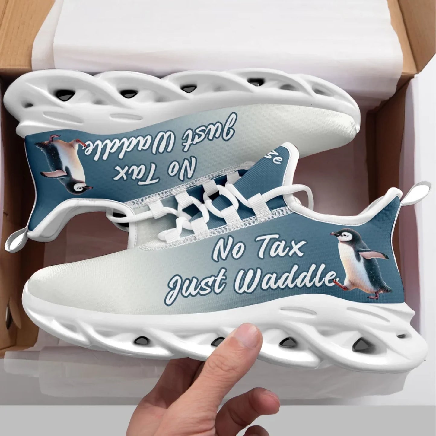 Personalized Tax Penguin Sneakers