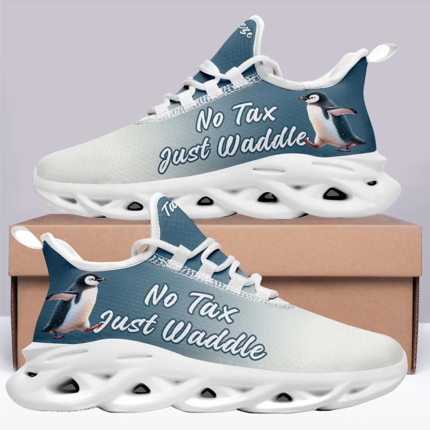 Personalized Tax Penguin Sneakers