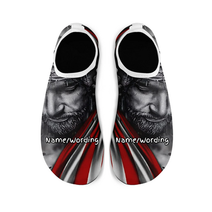Personalized Patriotic Aqua US Flag Shoes