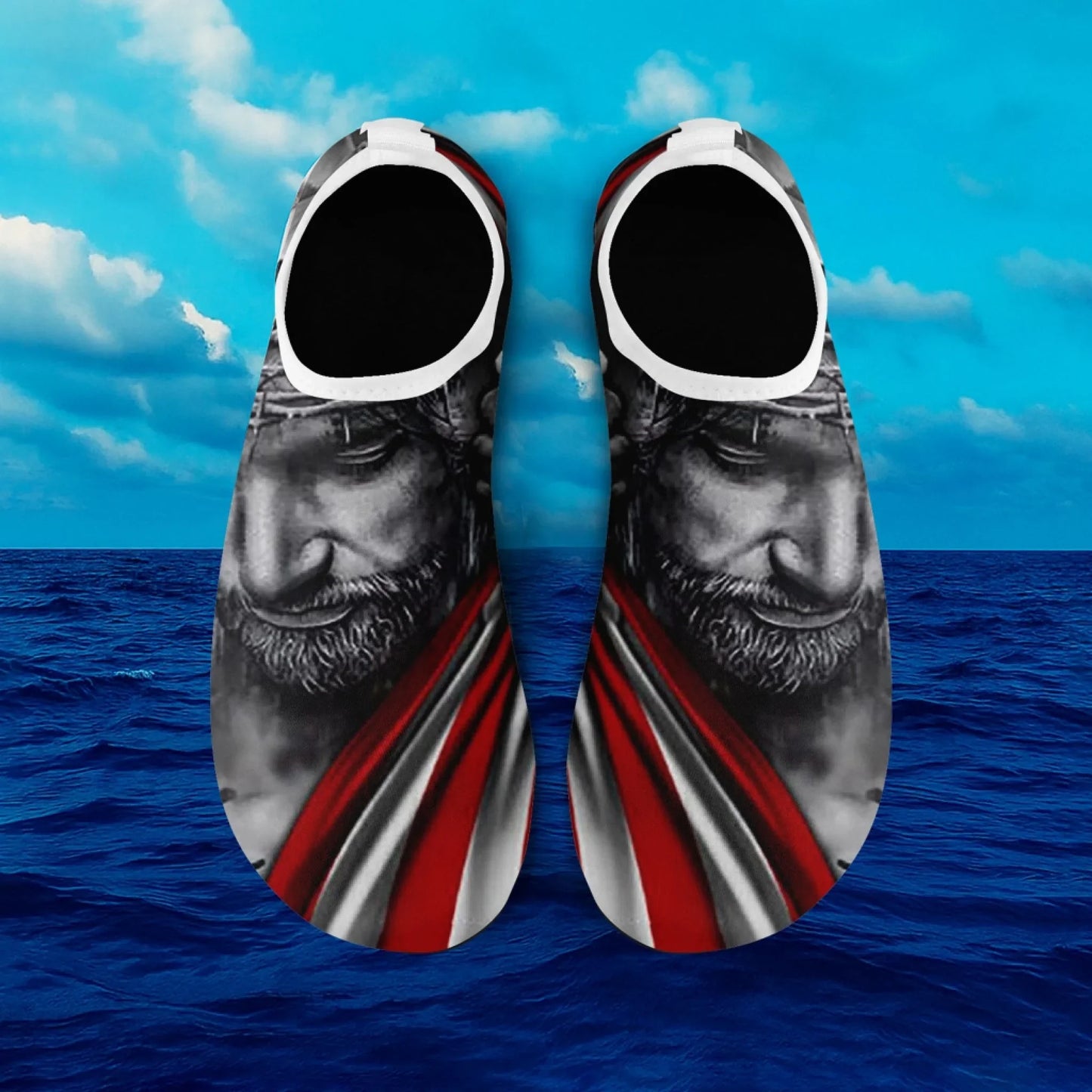 Personalized Patriotic Aqua US Flag Shoes