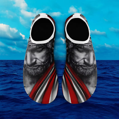 Personalized Patriotic Aqua US Flag Shoes