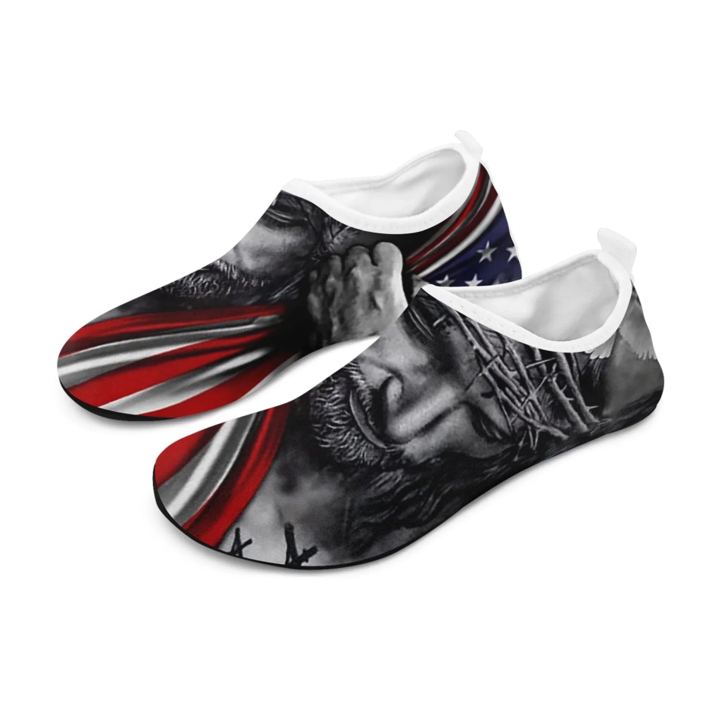 Personalized Patriotic Aqua US Flag Shoes