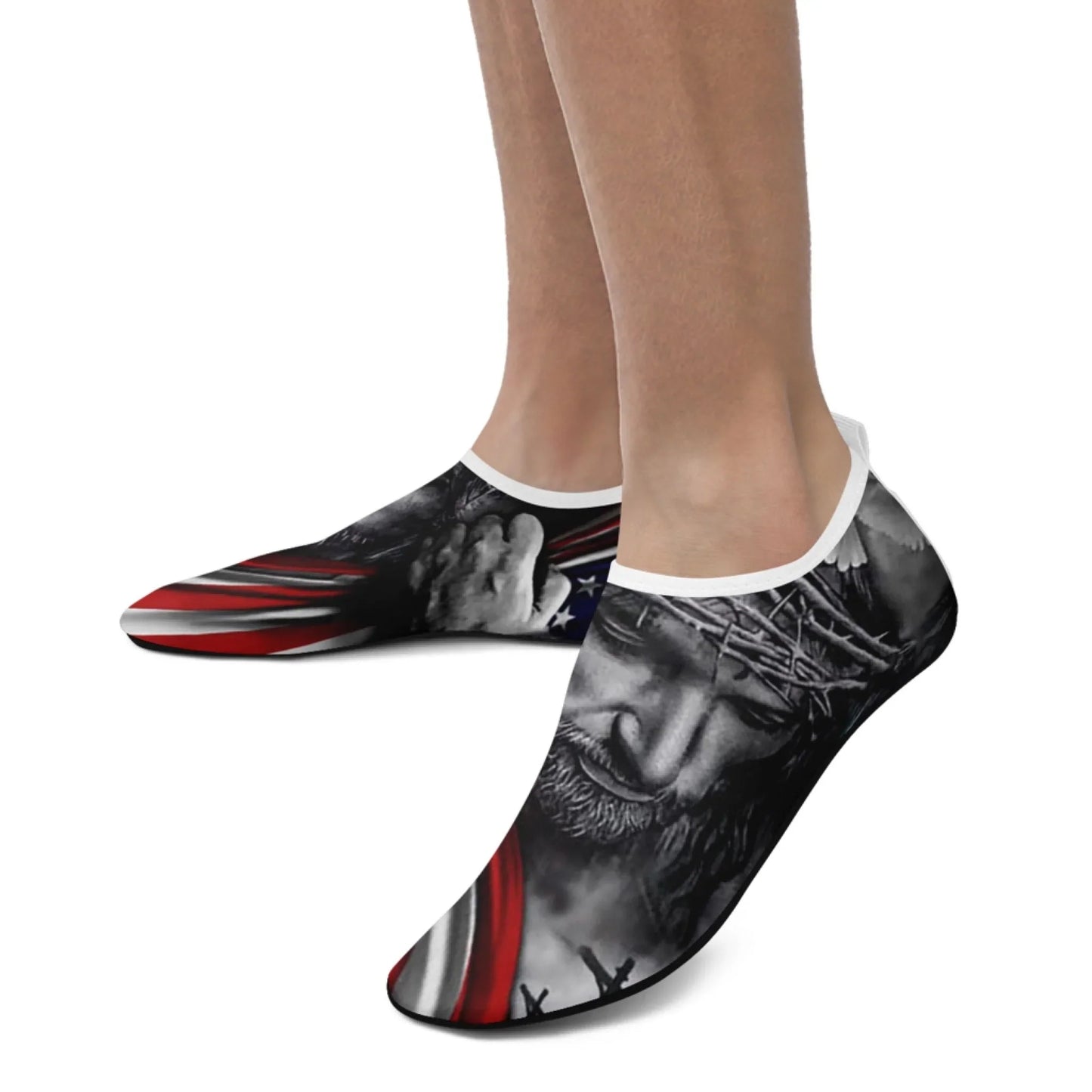 Personalized Patriotic Aqua US Flag Shoes