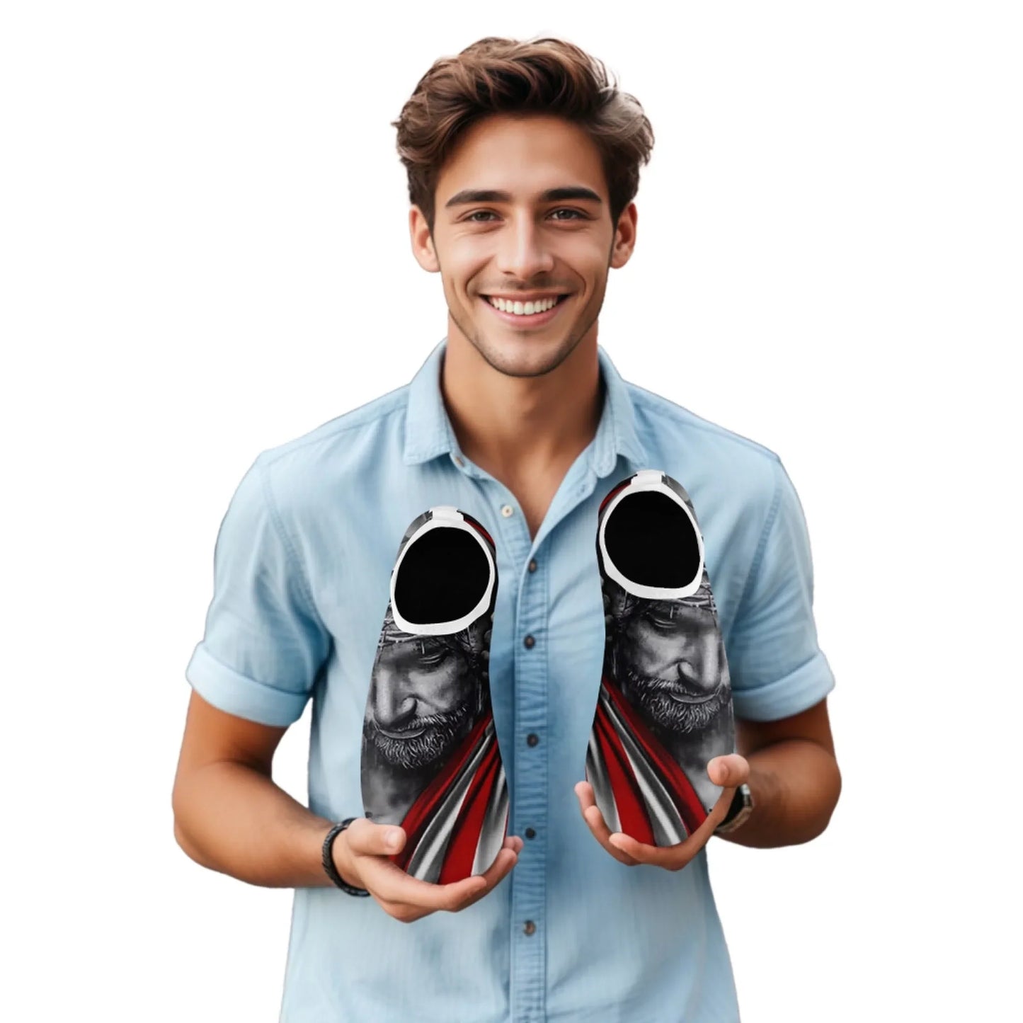 Personalized Patriotic Aqua US Flag Shoes