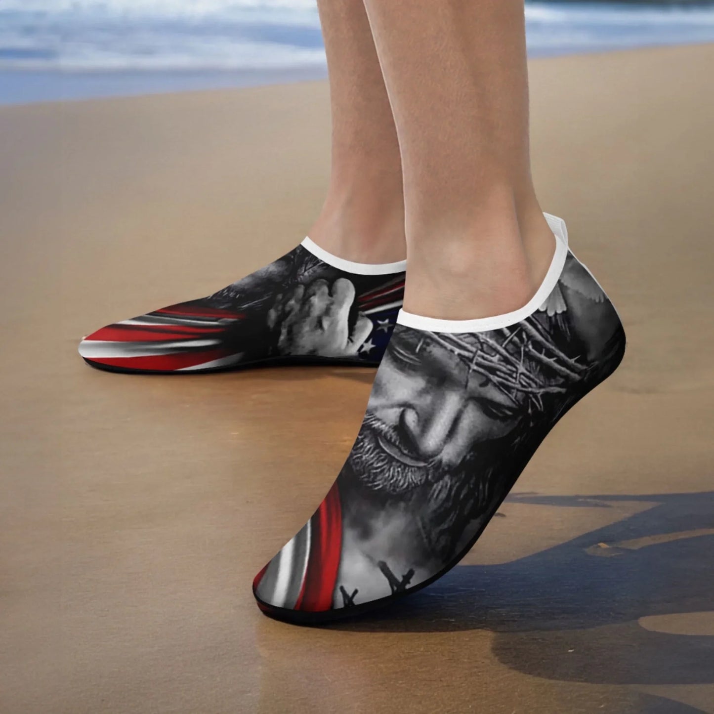 Personalized Patriotic Aqua US Flag Shoes