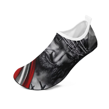 Personalized Patriotic Aqua US Flag Shoes