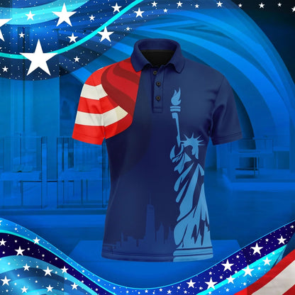 Personalized Patriotic USA Pride Polo Shirt