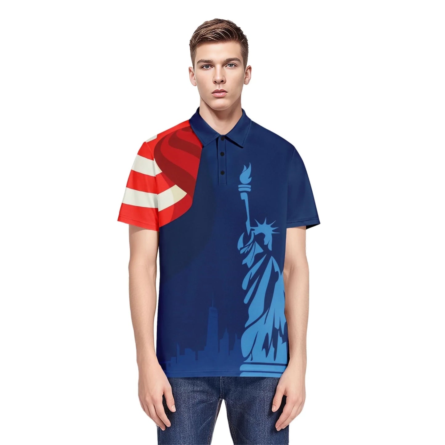 Personalized Patriotic USA Pride Polo Shirt