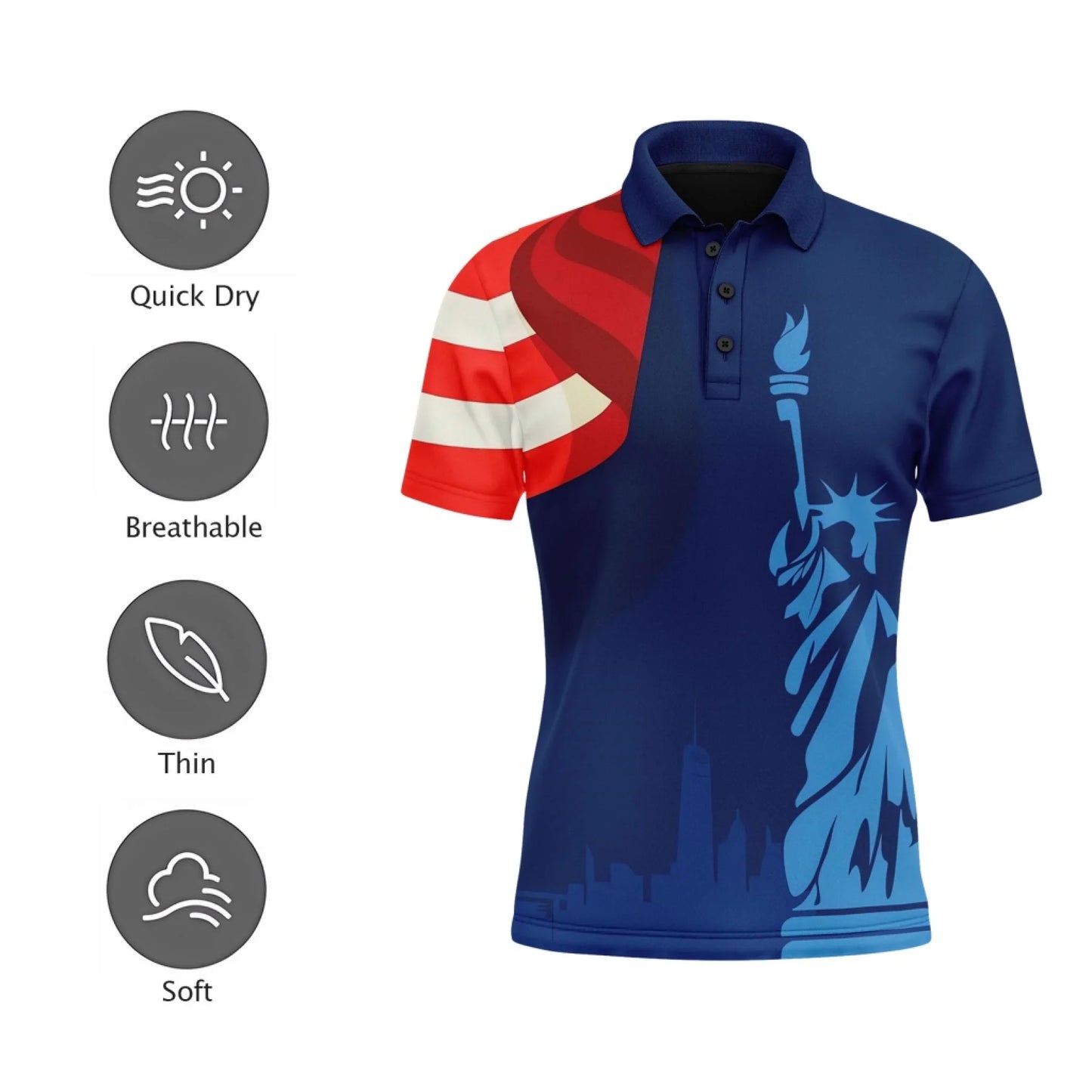 Personalized Patriotic USA Pride Polo Shirt