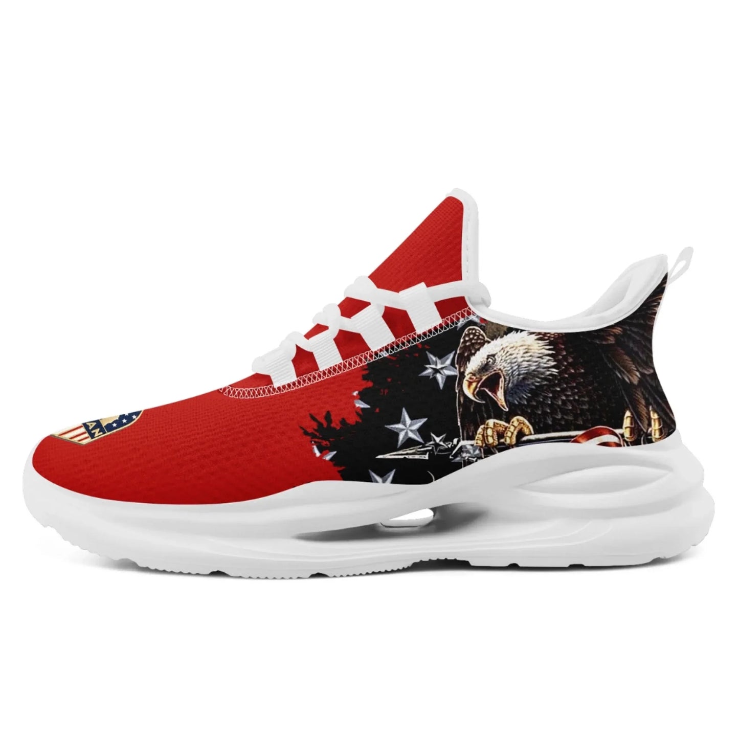Personalized USA Flag Print Sneakers, Custom Patriotic and Pride Walking Shoes, Unisex Sports Shoes