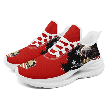 Personalized USA Flag Print Sneakers, Custom Patriotic and Pride Walking Shoes, Unisex Sports Shoes