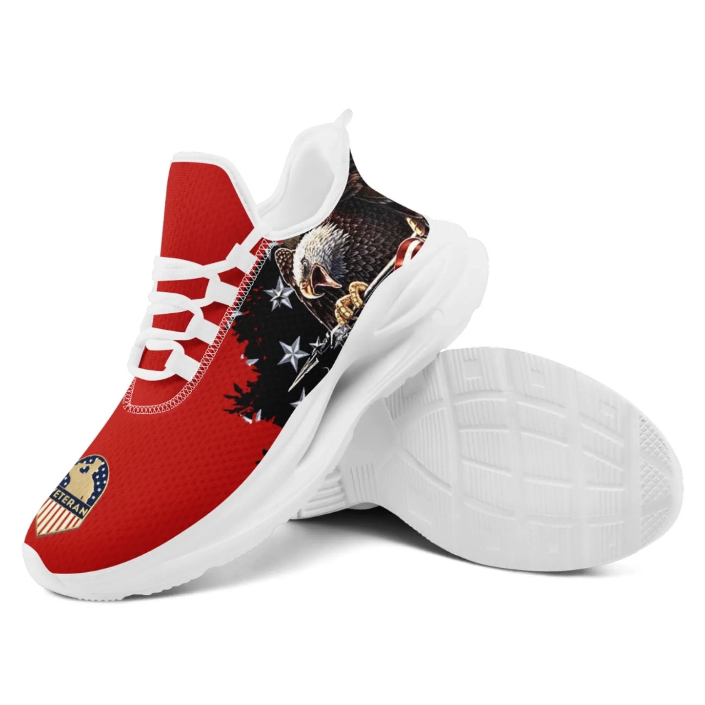 Personalized USA Flag Print Sneakers, Custom Patriotic and Pride Walking Shoes, Unisex Sports Shoes