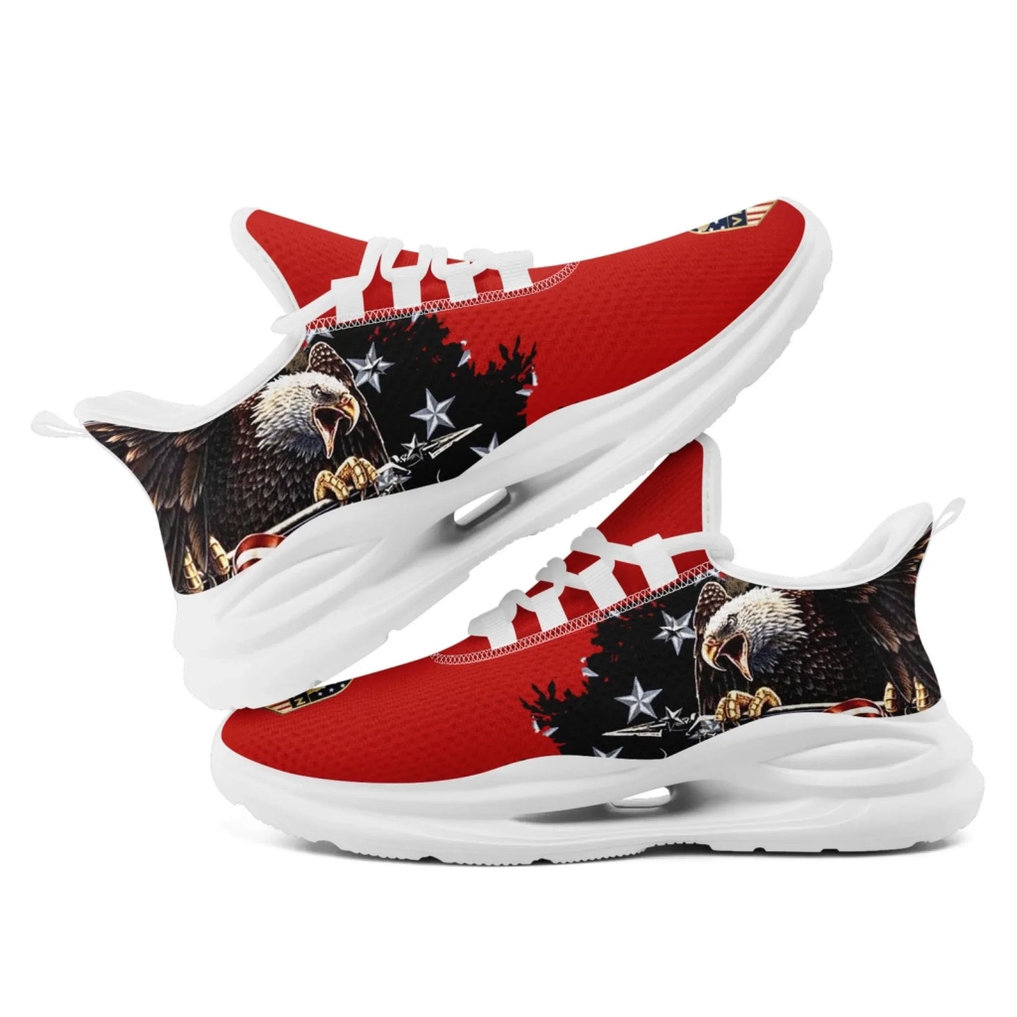 Personalized USA Flag Print Sneakers, Custom Patriotic and Pride Walking Shoes, Unisex Sports Shoes