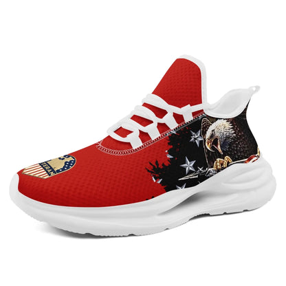 Personalized USA Flag Print Sneakers, Custom Patriotic and Pride Walking Shoes, Unisex Sports Shoes