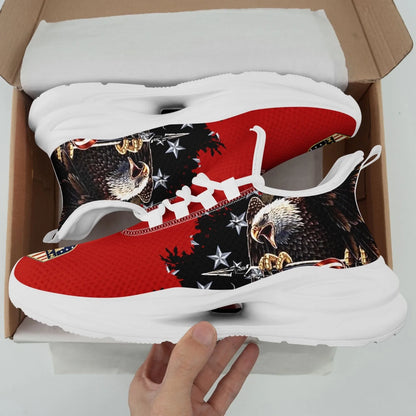 Personalized USA Flag Print Sneakers, Custom Patriotic and Pride Walking Shoes, Unisex Sports Shoes