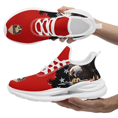 Personalized USA Flag Print Sneakers, Custom Patriotic and Pride Walking Shoes, Unisex Sports Shoes