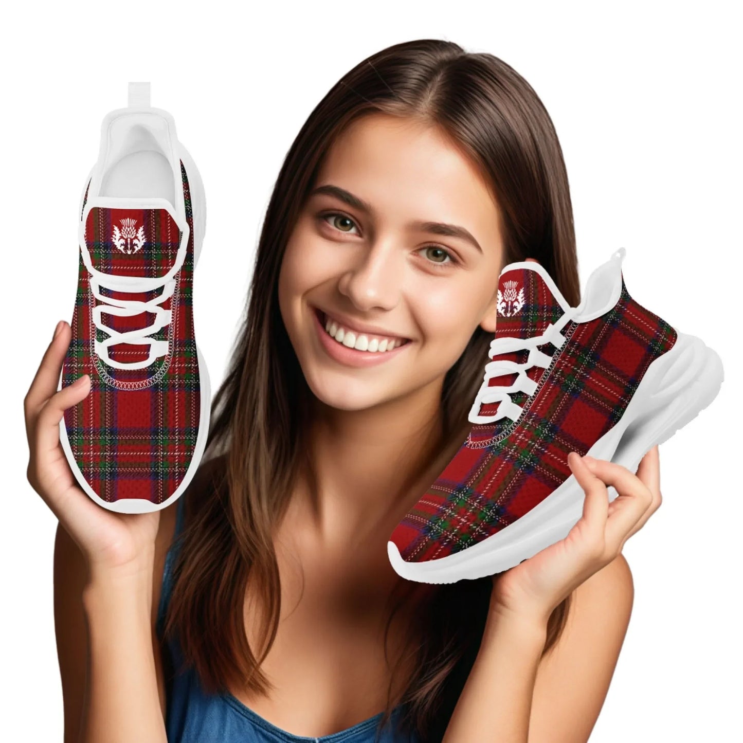Personalized Custom Vintage Plaid Breathable Shoes