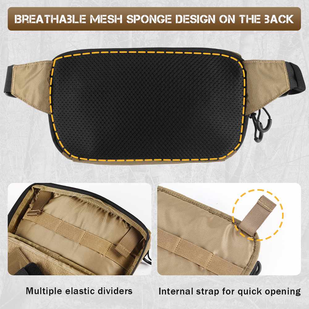 Votagoo Tactical CCW Fanny Bag Adjustable Waist Belt Tactical Waist Bag Handgun Pouch