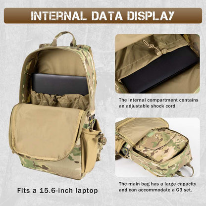 Votagoo 8005 Outdoor Combat Hiking Bag Camping Camouflage Tactical Backpack with Carbon Frame