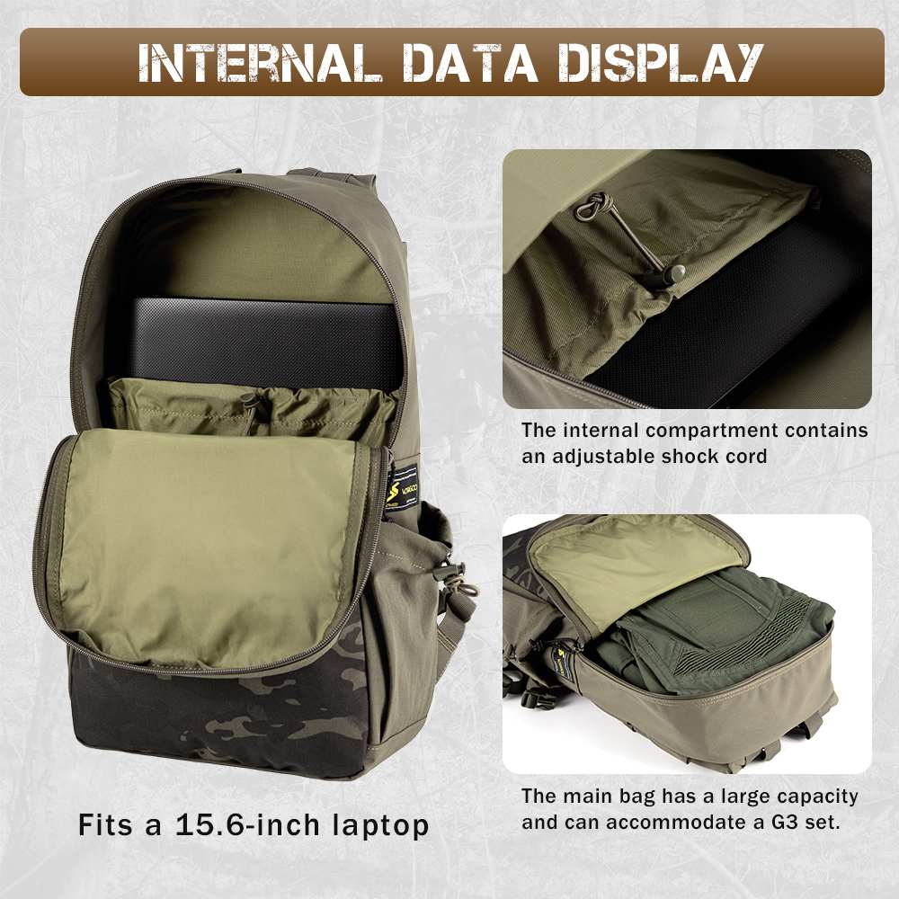 Votagoo 8005 Outdoor Combat Hiking Bag Camping Camouflage Tactical Backpack with Carbon Frame