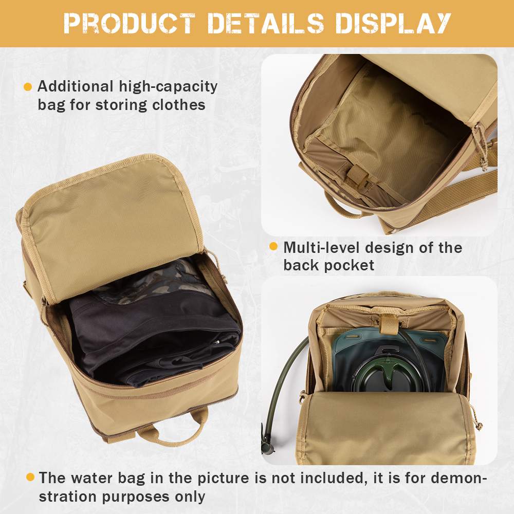 Votagoo D3 Flat Pack 2.0 Tactical Expandable Backpack Multi-purposed MOLLE Pack Camo